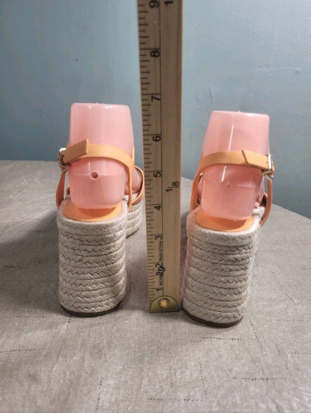 Antonio Melani Women's Size 7.5 M Espadrille Wedge Sandals Orange Peach 59 - Picture 5 of 12